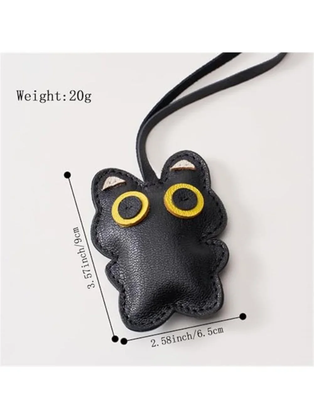 Black Cat Bag Charm Faux Leather Purse Keychain Handbag Accessory Cat Lover